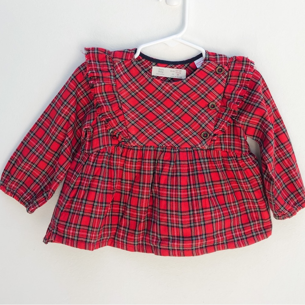 Zara Baby Cotton Christmas Blouse